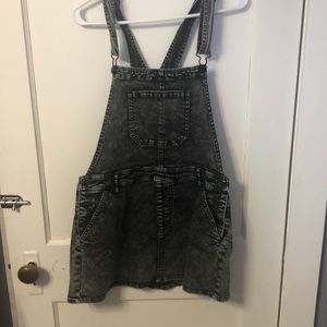 Dark jean overall dress